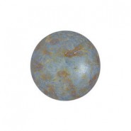 Les perles par Puca® Cabochon 14mm Opaque blue/green spotted 02010/65325